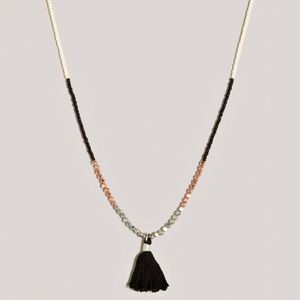 Retro AEO Beaded Tassel Necklace
